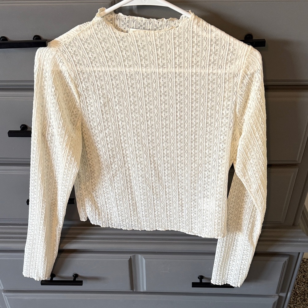 Sadie & Sage Cream Long Sleeve Knit Top